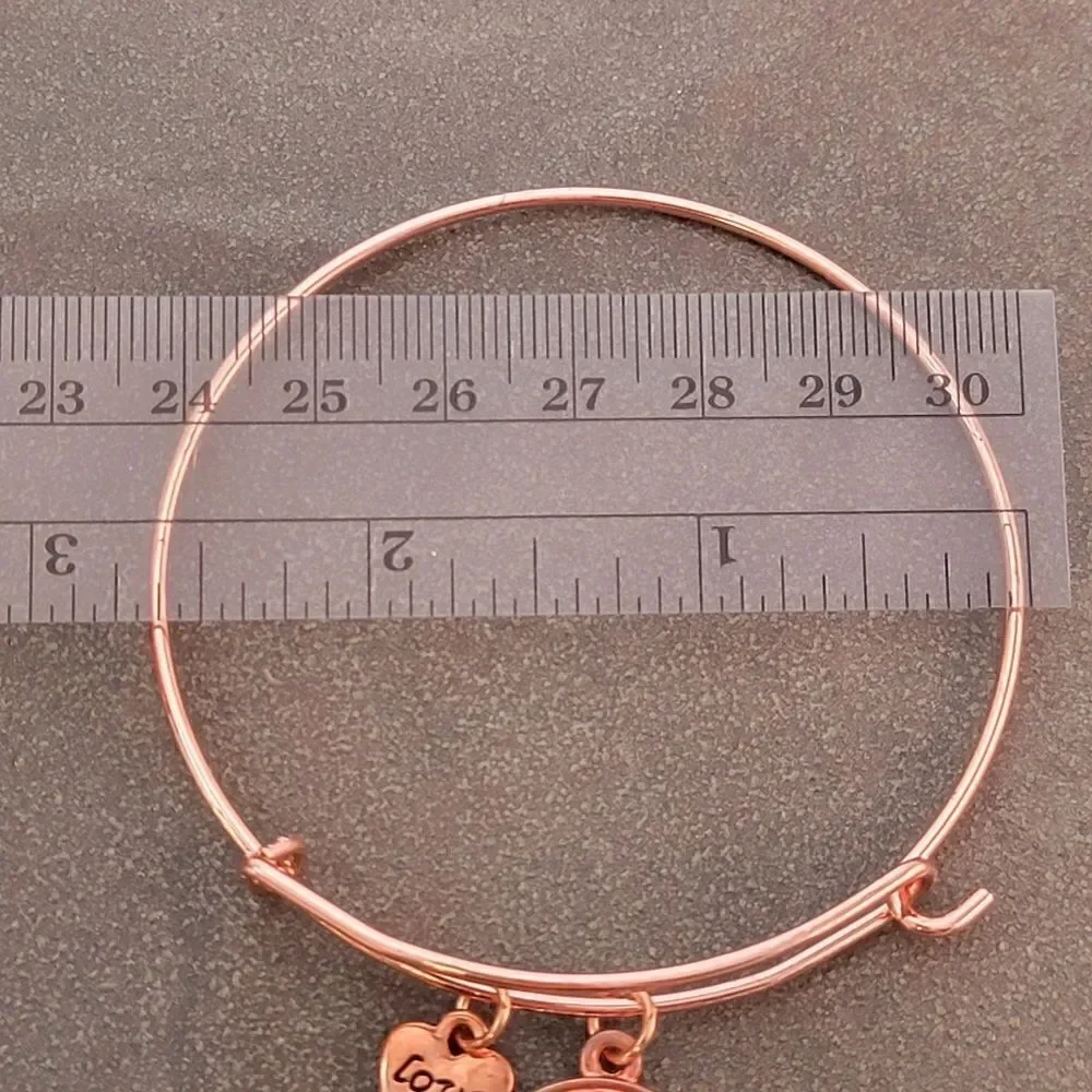 NEW Copper Tree of Life Love Heart Expandable Charm Bracelet
